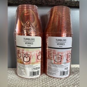🆕 Rose Gold Plastic Tumblers, 2 Designs (60 cups)
